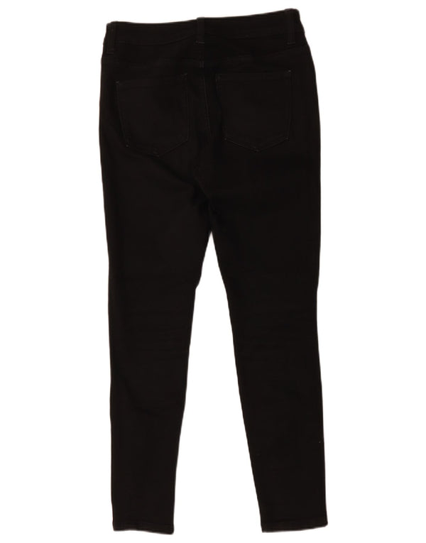 Calça jeans feminina Marks & Spencer The Ivy Skinny UK 10 pequena W27 L26 preta