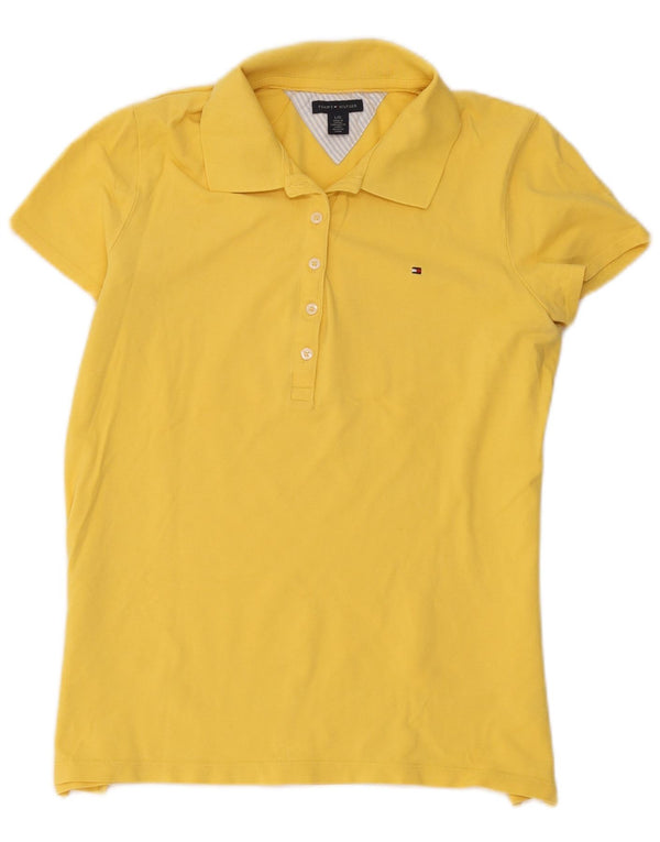 Camisa polo feminina Tommy Hilfiger Reino Unido 14 grande algodão amarelo