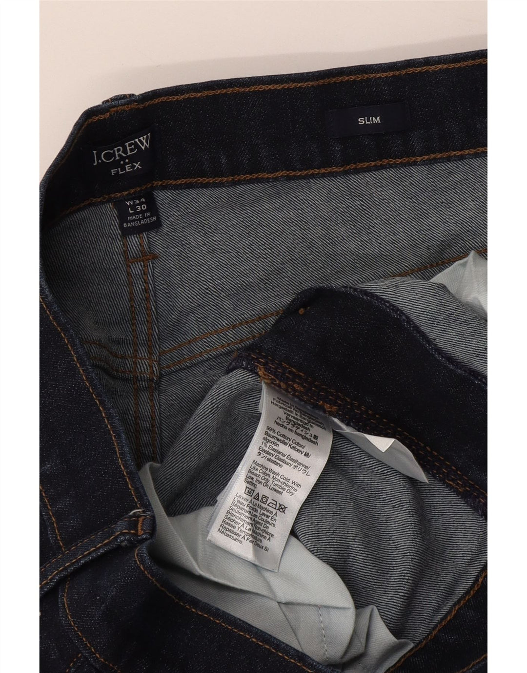 J. Crew Jeans Slim Masculino W34 L30 Azul Marinho Algodão