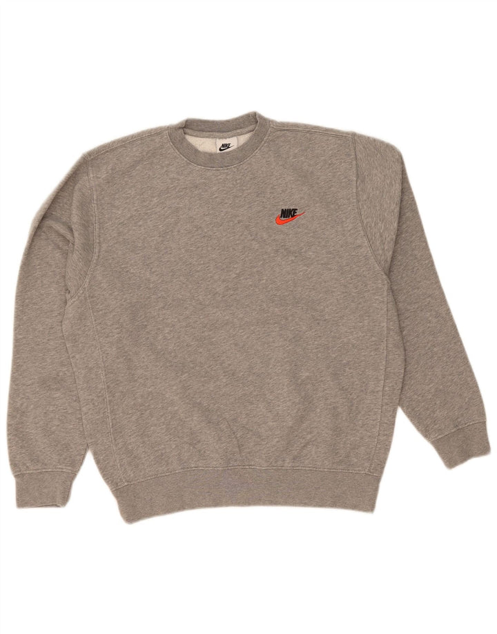 NIKE Mens Moletom Jumper Pequeno Algodão Cinza