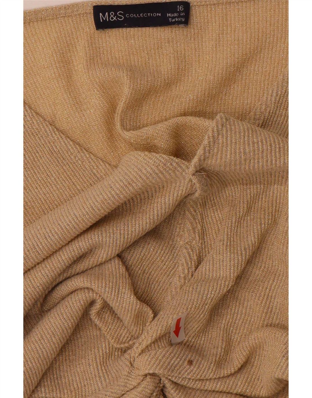 Blusa feminina Batwing Marks & Spencer Reino Unido 16 grande viscose dourada
