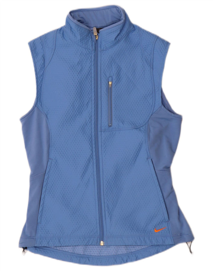 Jaqueta feminina sem mangas Nike US 4/6 poliéster azul pequeno