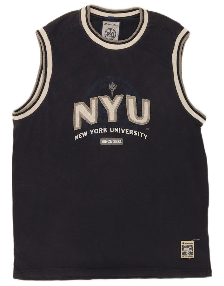 Colete gráfico Champion masculino da New York University, top médio azul marinho