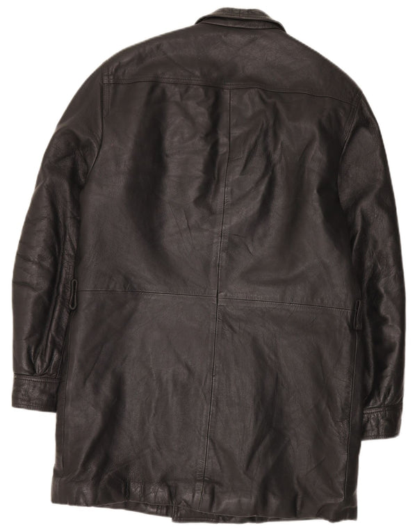 Jaqueta de couro masculina vintage IT 48 média preta