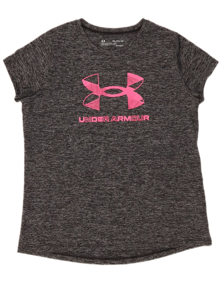 Camiseta gráfica UNDER ARMOUR para meninas Heat Gear 13-14 anos XL cinza