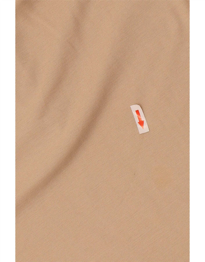 Camisa polo masculina Diadora pequena algodão bege