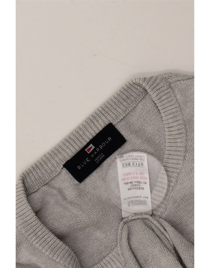 Suéter masculino Marks & Spencer com gola redonda Reino Unido 38/40 cinza médio