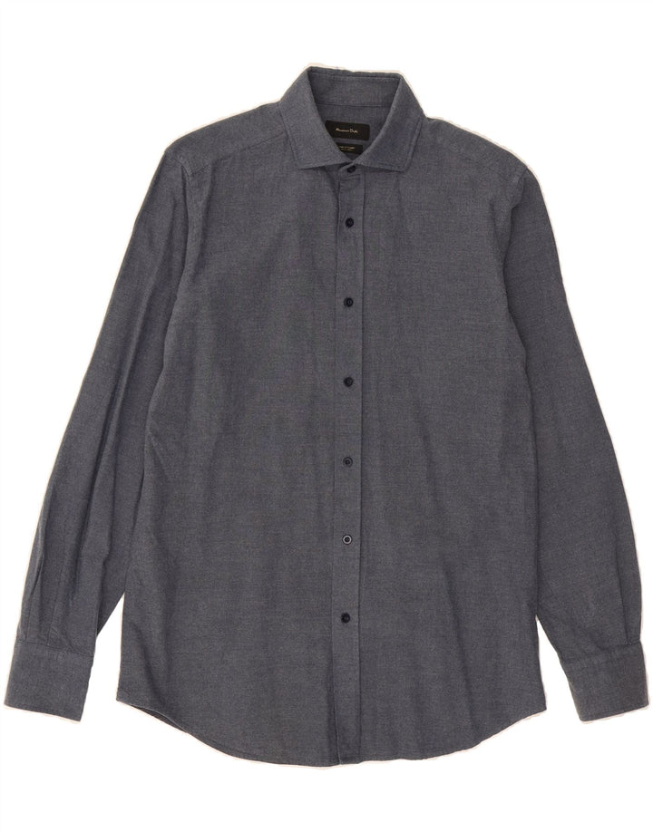 MASSIMO DUTTI Mens Shirt Small Navy Blue Cotton Vintage Massimo Dutti and Second-Hand Massimo Dutti from Messina Hembry 