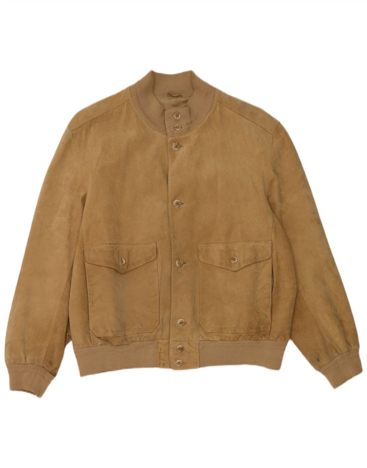 Jaqueta bomber masculina de camurça Conbipel IT 56 2XL couro bege