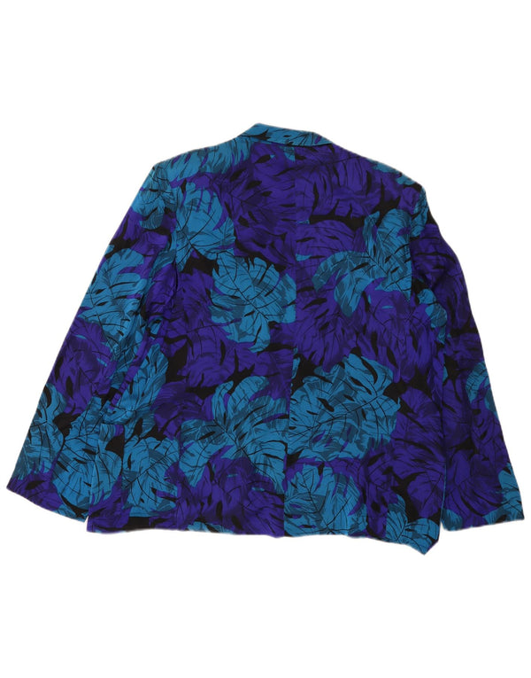 Jaqueta blazer aberta feminina Rosanna Manzoni IT 44 azul médio floral