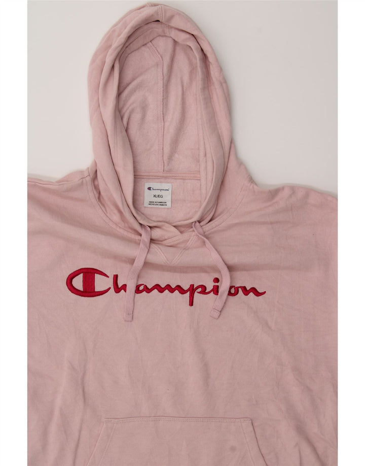 CHAMPION Womens Graphic Hoodie Jumper UK 18 XL Pink Cotton Vintage Champion and Second-Hand Champion from Messina Hembry 