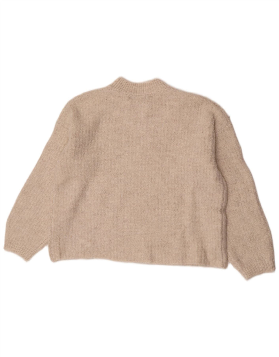 Suéter feminino Marks & Spencer com gola redonda Reino Unido 14 acrílico bege médio