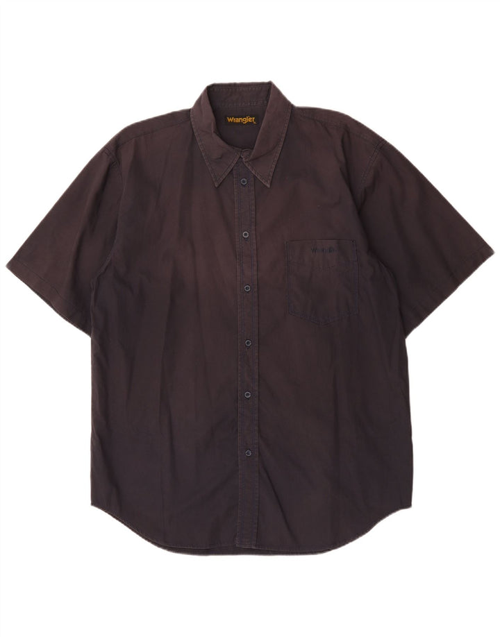 Camisa Wrangler masculina de manga curta XL algodão marrom