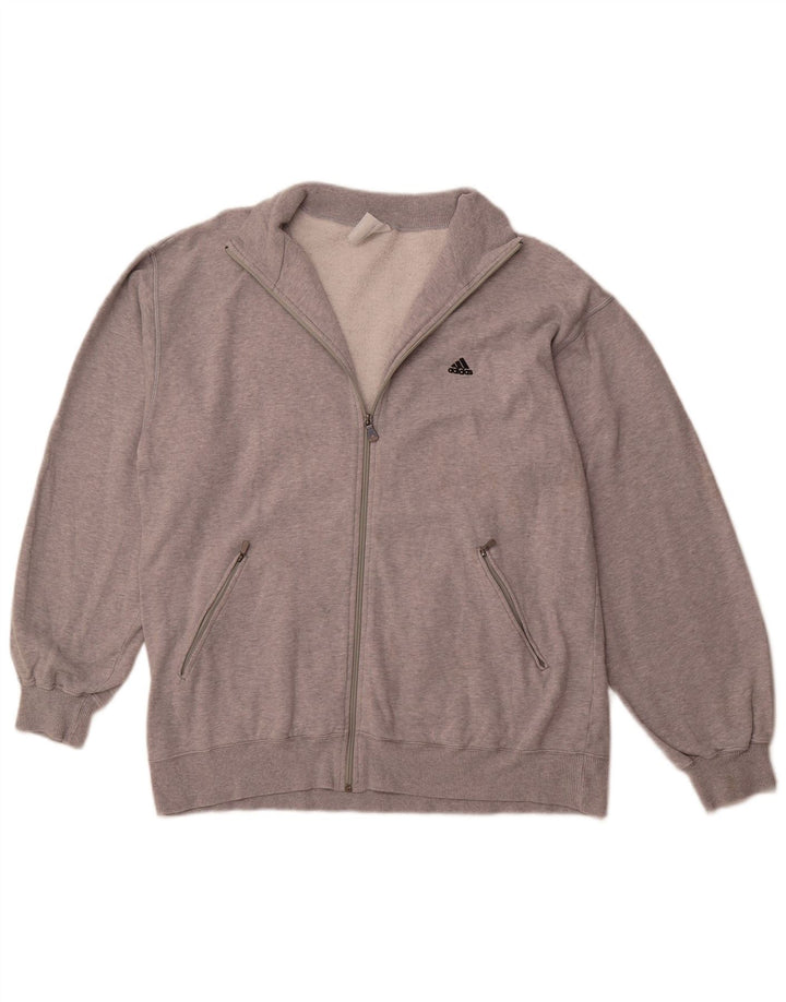 ADIDAS Mens Tracksuit Top Jacket UK 40/42 Médio Cinza Algodão
