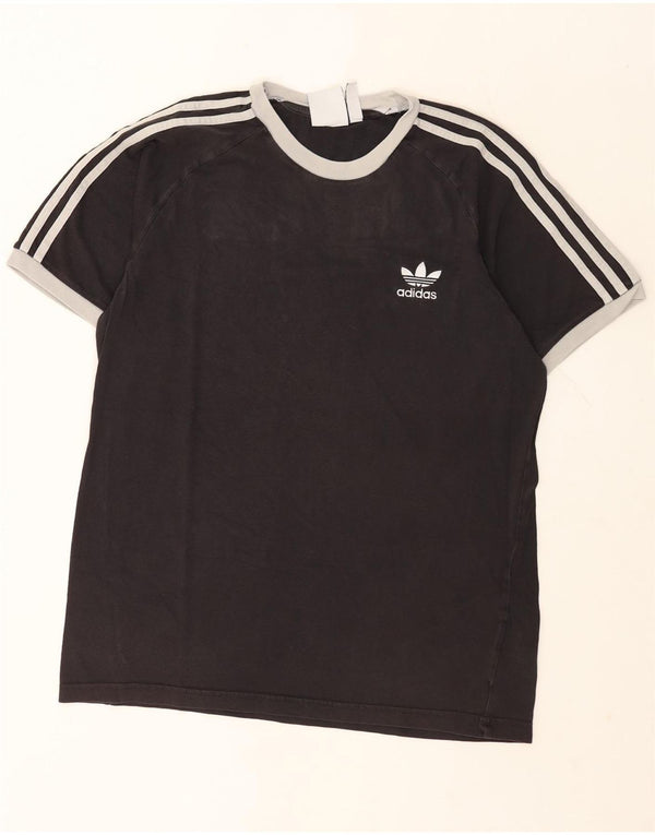 Adidas Mens Camiseta Top Grande Algodão Preto