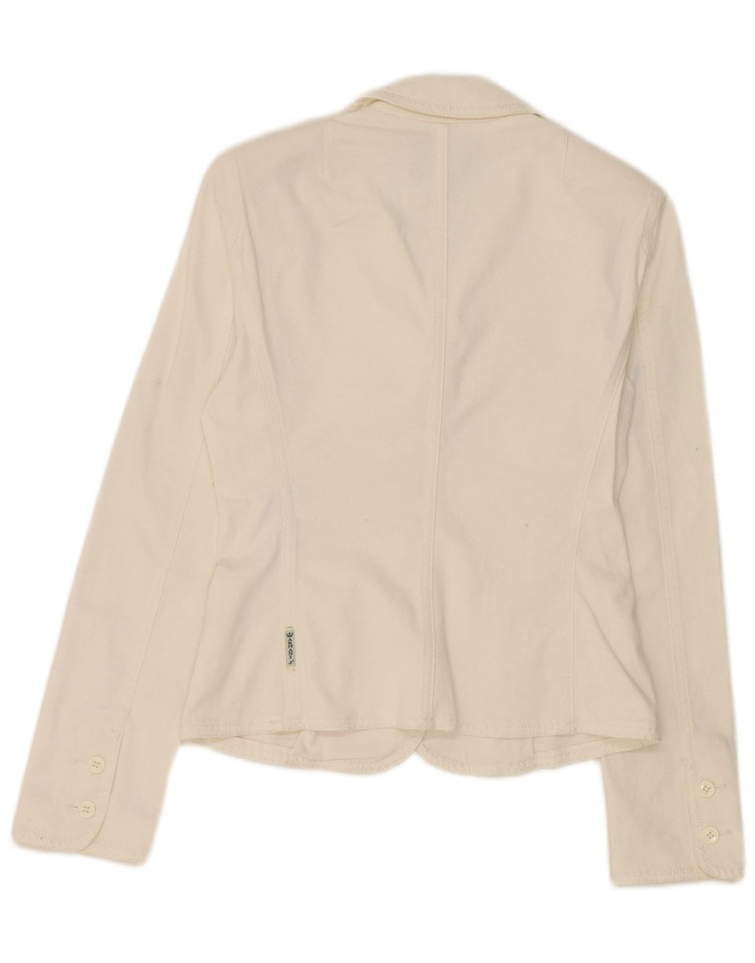 Jaqueta blazer feminina Armani Jeans com 3 botões Reino Unido 10 pequeno algodão branco