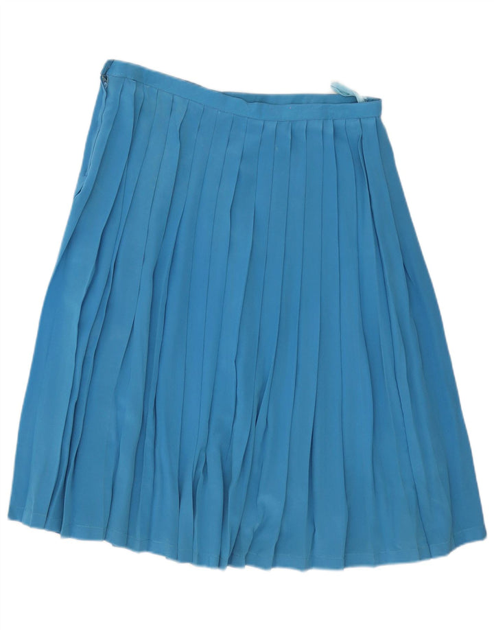 Saia plissada feminina vintage W32 grande azul