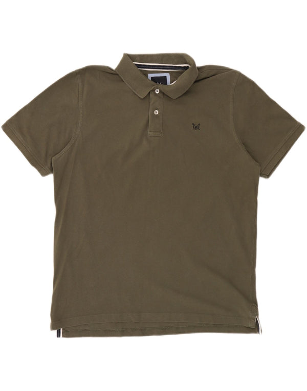 Camisa polo masculina XL de algodão cáqui da Crew Clothing