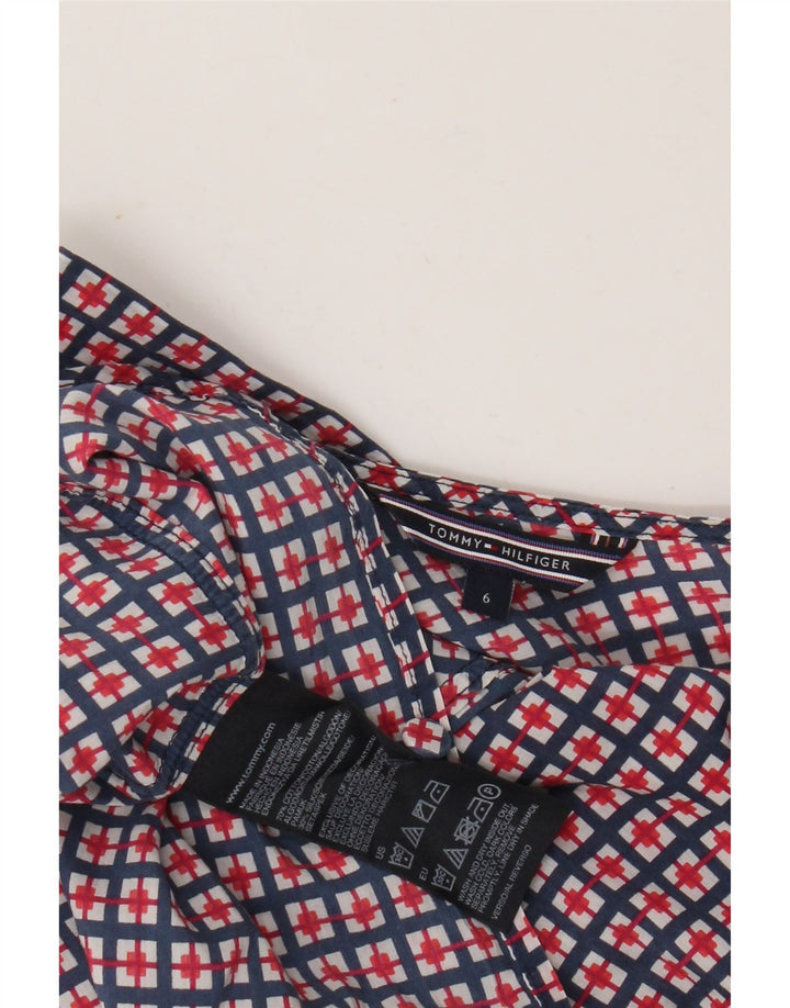 Blusa feminina Tommy Hilfiger top EUA 6 algodão geométrico azul marinho médio