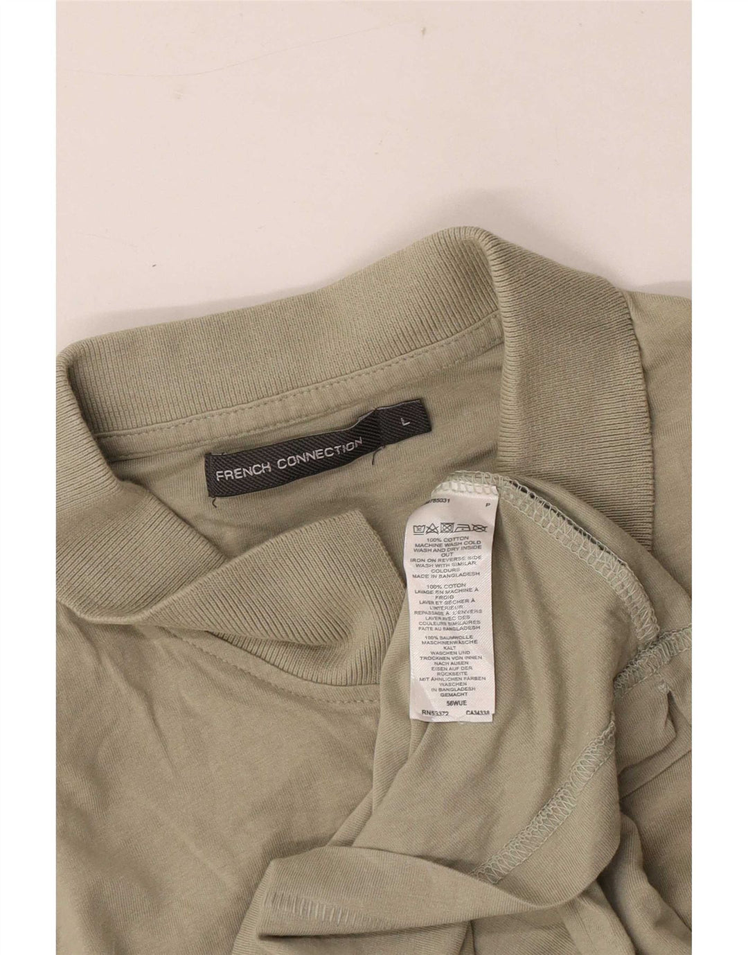 Camisa polo masculina French Connection grande algodão cáqui