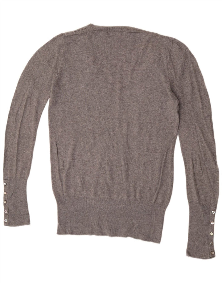 Suéter masculino Zara com decote em V grande rayon cinza manchado