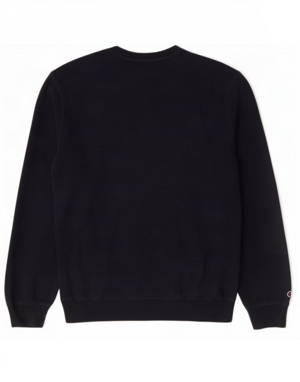 Champion masculino gráfico moletom jumper médio azul marinho algodão