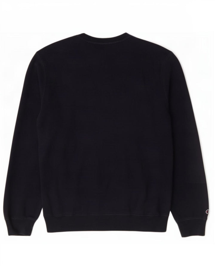 Champion masculino gráfico moletom jumper médio azul marinho algodão