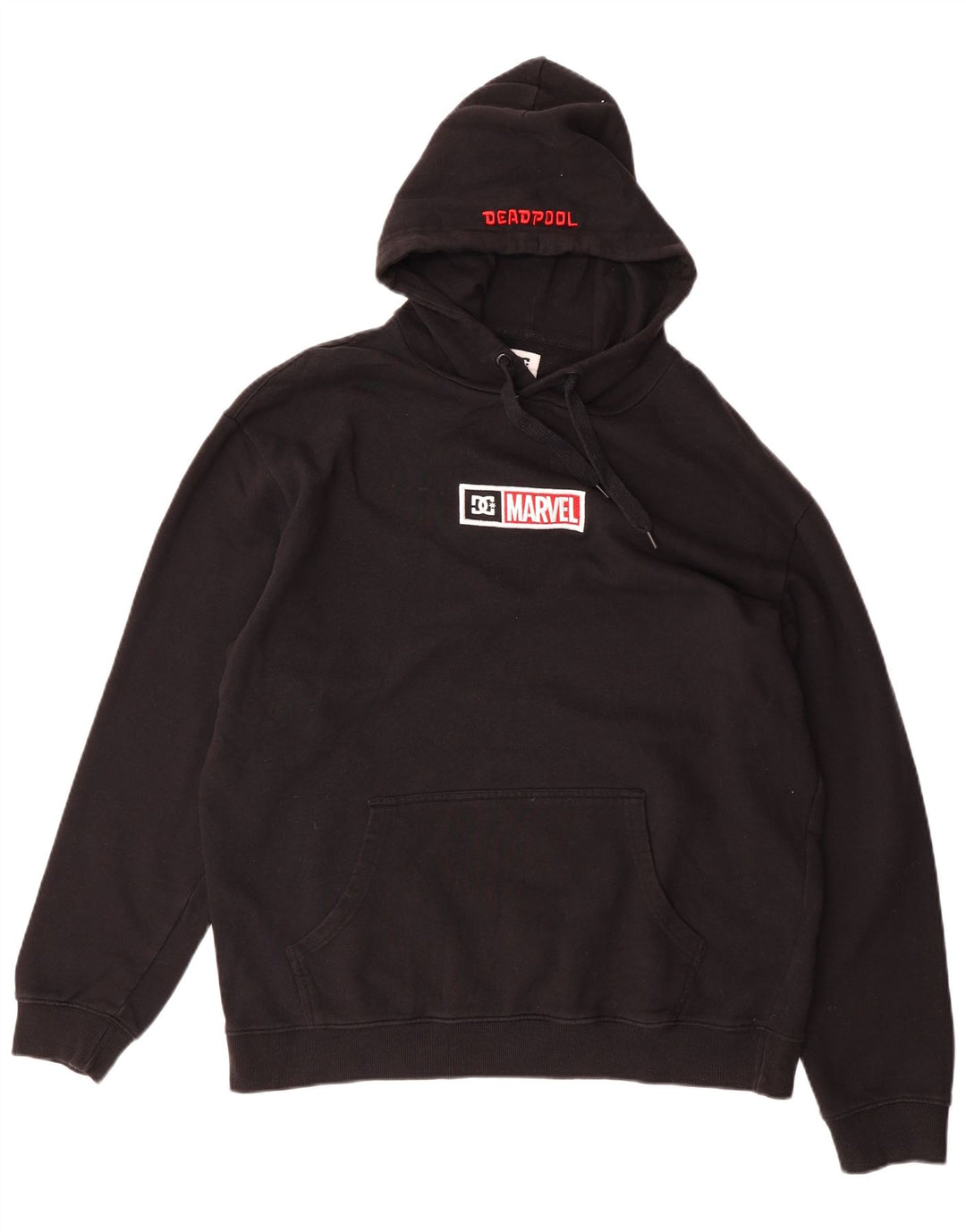 DC Mens Marvel Graphic Hoodie Jumper Grande Algodão Preto