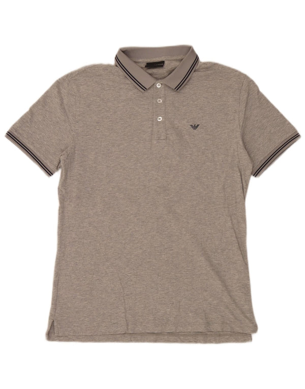 Camisa polo masculina Emporio Armani grande algodão cinza