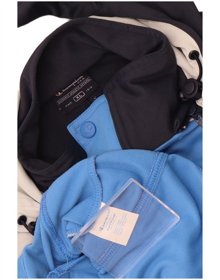 Jaqueta masculina com capuz Champion XL azul Colourblock poliéster