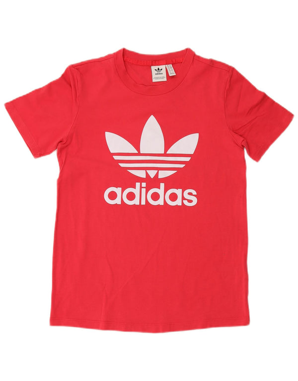 ADIDAS Womens Graphic T-Shirt Top UK 10 Pequeno Algodão Rosa