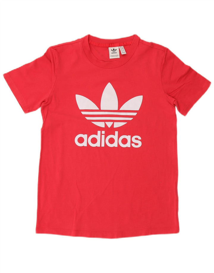 ADIDAS Womens Graphic T-Shirt Top UK 10 Pequeno Algodão Rosa