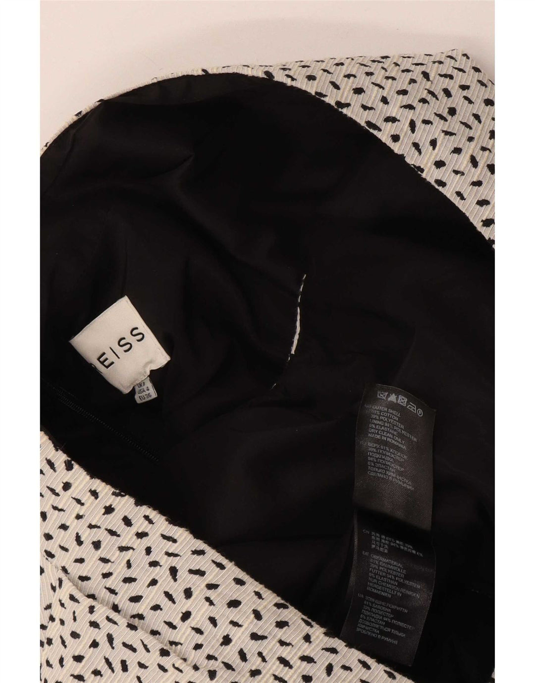 Macacão feminino Reiss UK 8 pequeno algodão manchado branco