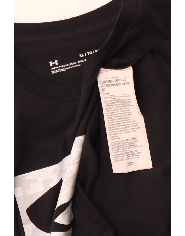 Camiseta gráfica masculina UNDER ARMOUR Top XL algodão preto