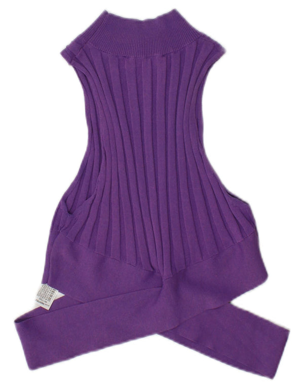 Zara Womens Crop Vest Top UK 12 Médio Roxo Viscose