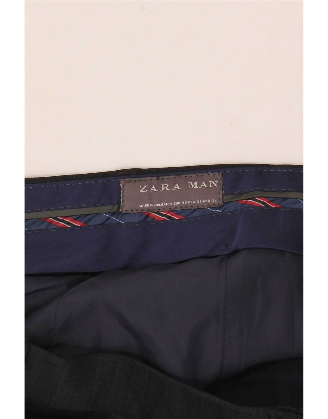 Zara Mens Slim Chino Calças EU 40 Médio W31 L30 Azul Marinho