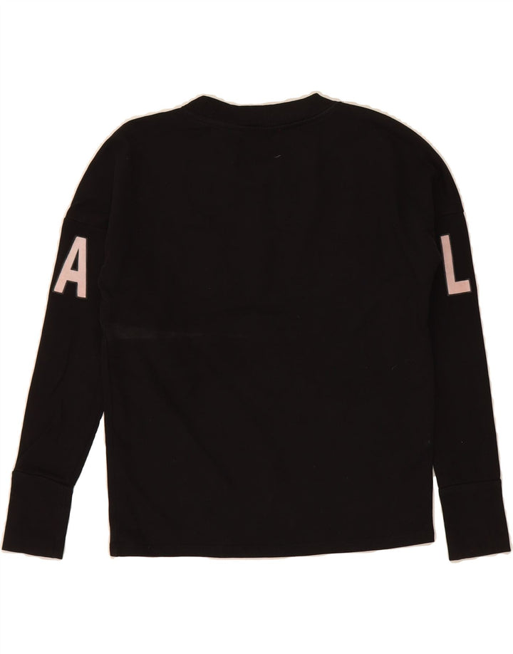 GUESS Womens Graphic Sweatshirt Jumper UK 6 XS Black Cotton Vintage Guess and Second-Hand Guess from Messina Hembry 