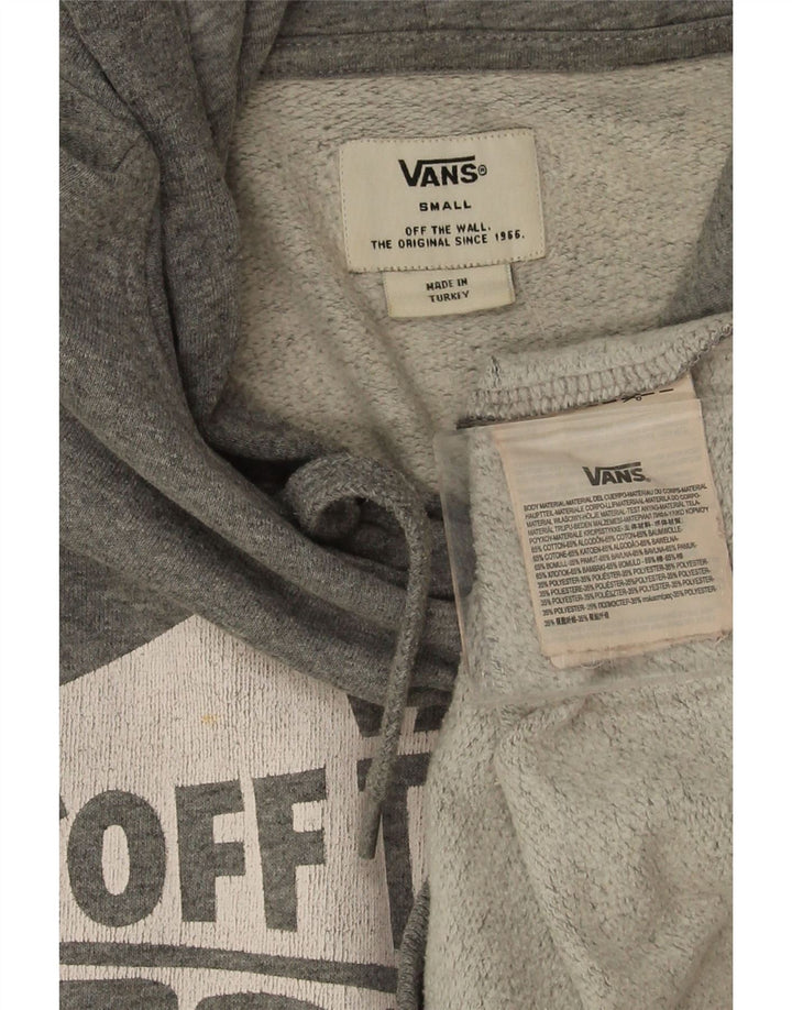 Vans masculino gráfico moletom com capuz pequeno algodão cinza