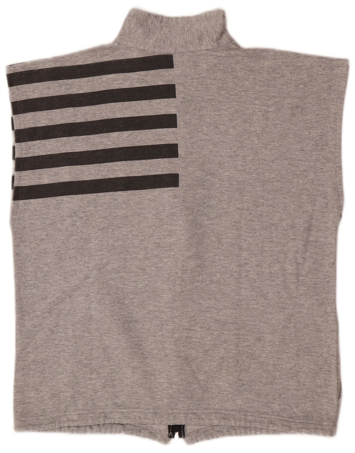 Jaqueta masculina vintage sem mangas com top cinza médio listrado