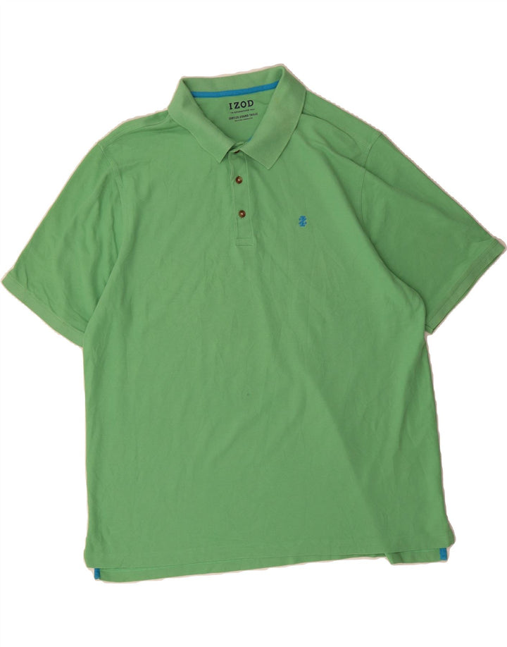 IZOD Mens Big & Tall Polo Shirt 2XL Green Cotton Vintage Izod and Second-Hand Izod from Messina Hembry 