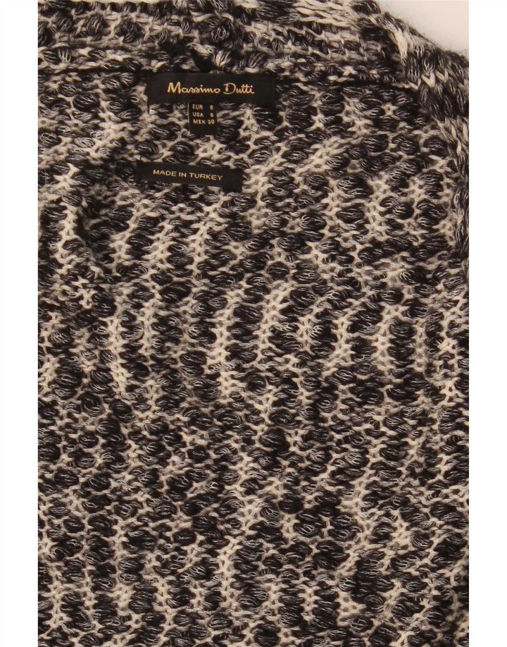 Suéter cardigã feminino Massimo Dutti manga 3/4 grande Reino Unido 10 pequeno cinza