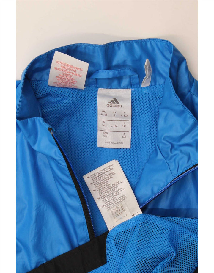 Jaqueta Adidas Meninos Treino Top 9-10 Anos Azul Colorblock Poliéster