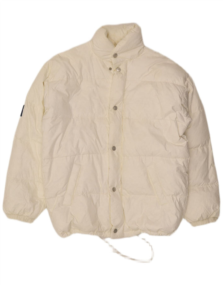 Jaqueta acolchoada masculina John F Gee UK 40 grande poliamida branca