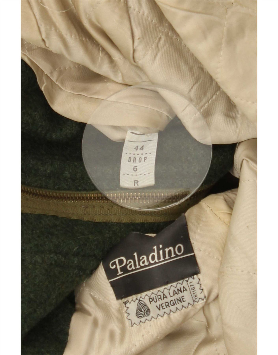 Sobretudo masculino vintage IT 44 XS lã verde