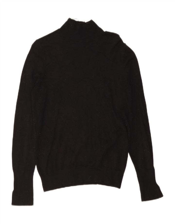 Suéter feminino Zara com gola tartaruga Reino Unido 12 médio preto