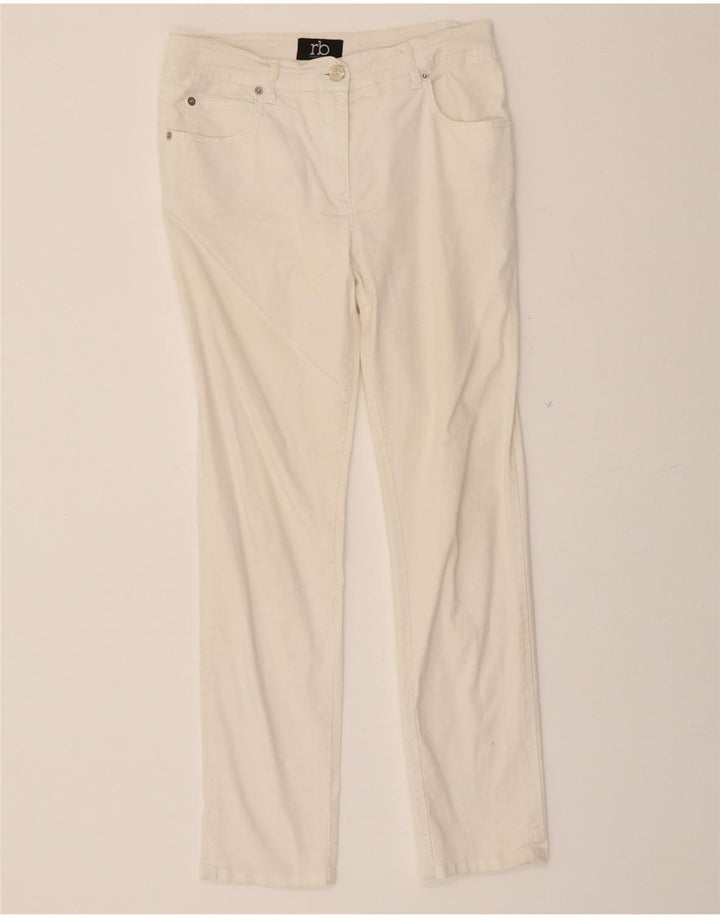 ROCCOBAROCCO Womens Slim Casual Trousers W32 L28 Off White Cotton Vintage Roccobarocco and Second-Hand Roccobarocco from Messina Hembry 