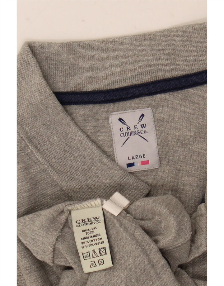 Camisa polo masculina Crew Clothing grande algodão cinza