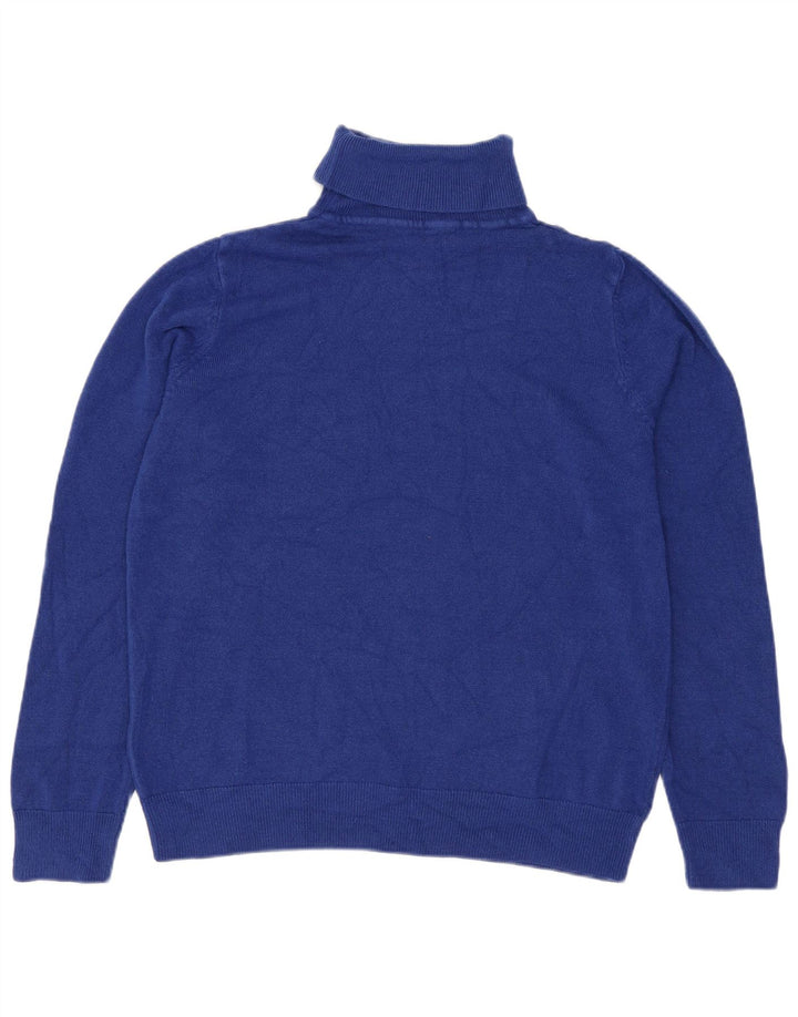Suéter feminino Marks & Spencer com gola redonda Reino Unido 12 acrílico azul médio