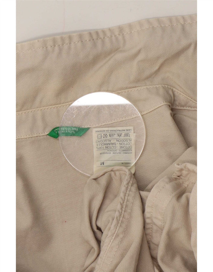 Jaqueta bomber masculina Benetton UK 38 algodão bege médio