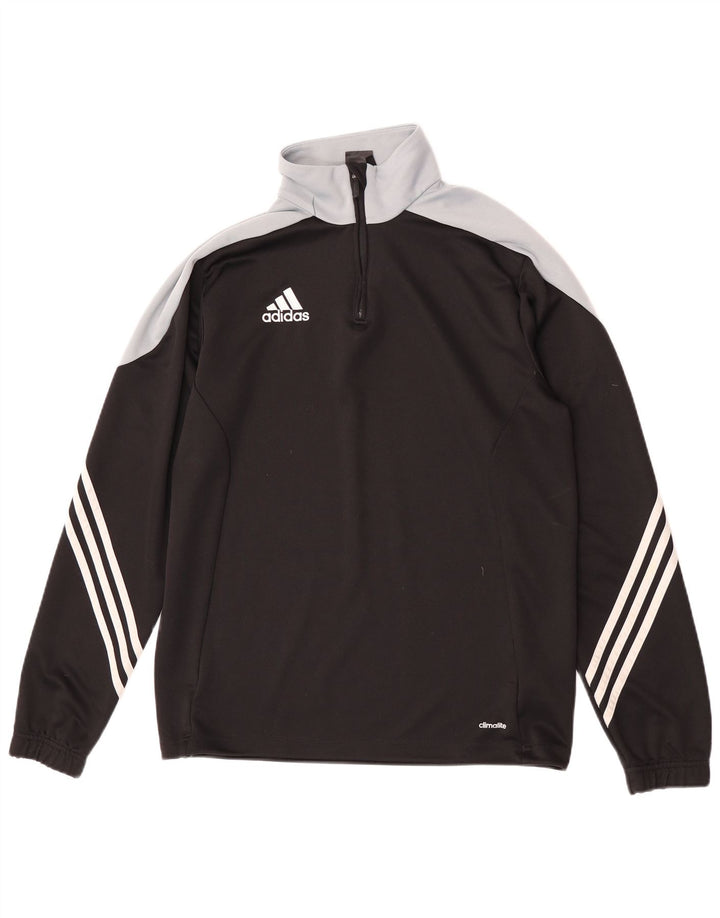 Adidas Mens Climalite Pullover Treino Top Médio Preto Colorblock